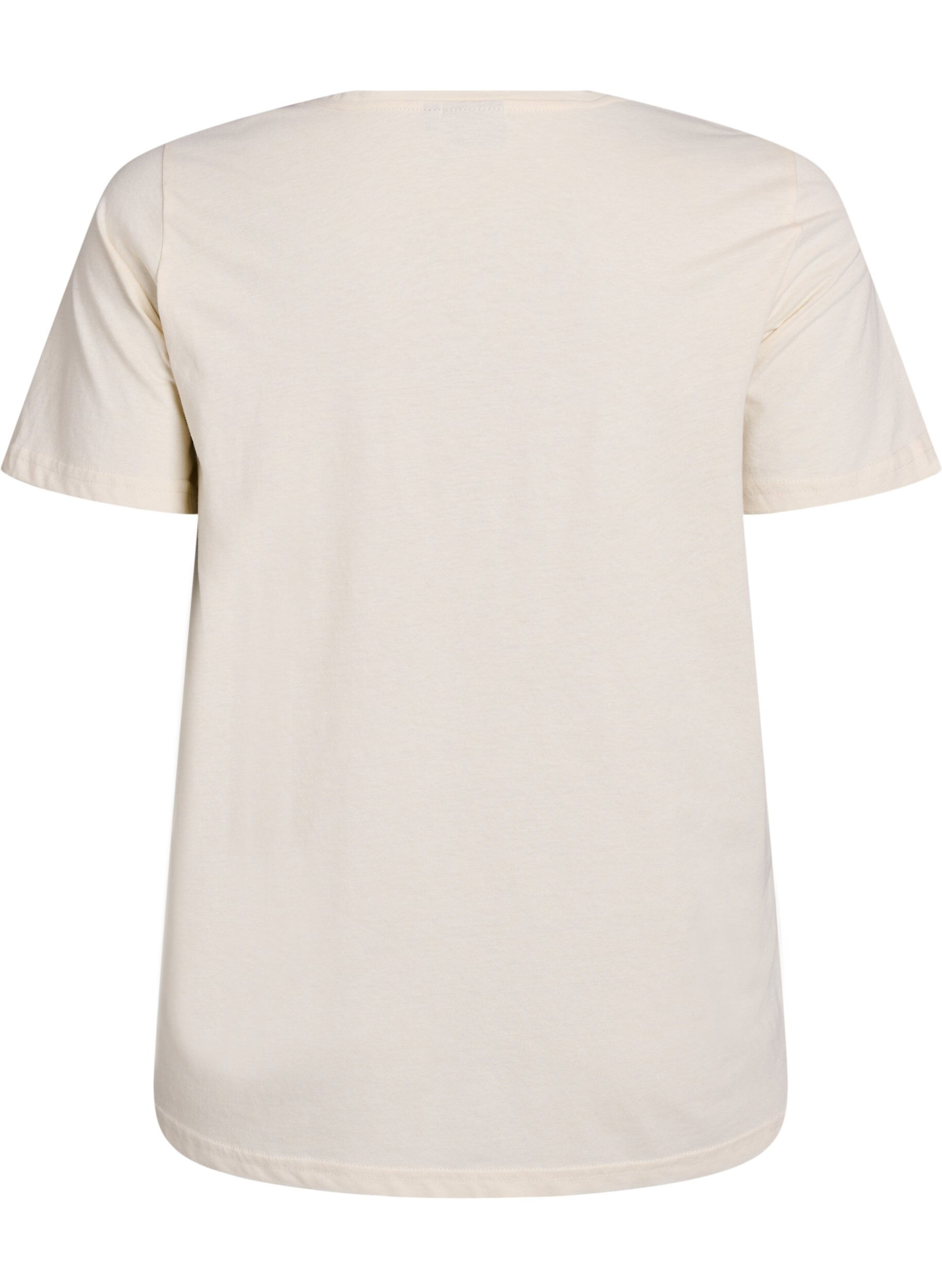 Zizzi T-shirt med motiv, Vanilla, Packshot image number 1