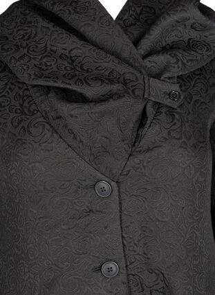 Jacquard vævet jakke med hætte, Black, Packshot image number 2