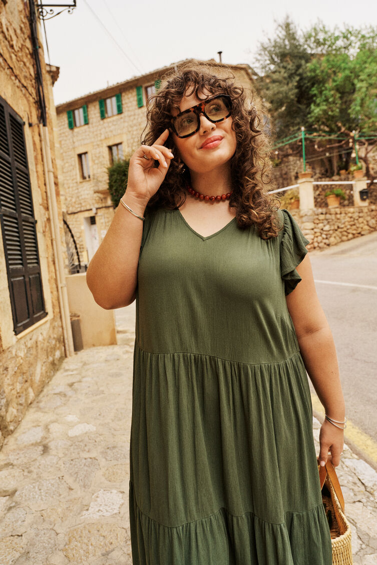 Olivengr&oslash;n bohemestil med varme, , Model