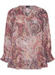 Tunika med paisleyprint og smockmanchetter, Lyser&oslash;d, Packshot image number 0