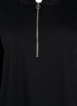 Sweatkjole med hætte og lynlås, Black, Packshot image number 2