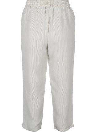 Cropped bukser med striber, White Stripe, Packshot image number 1