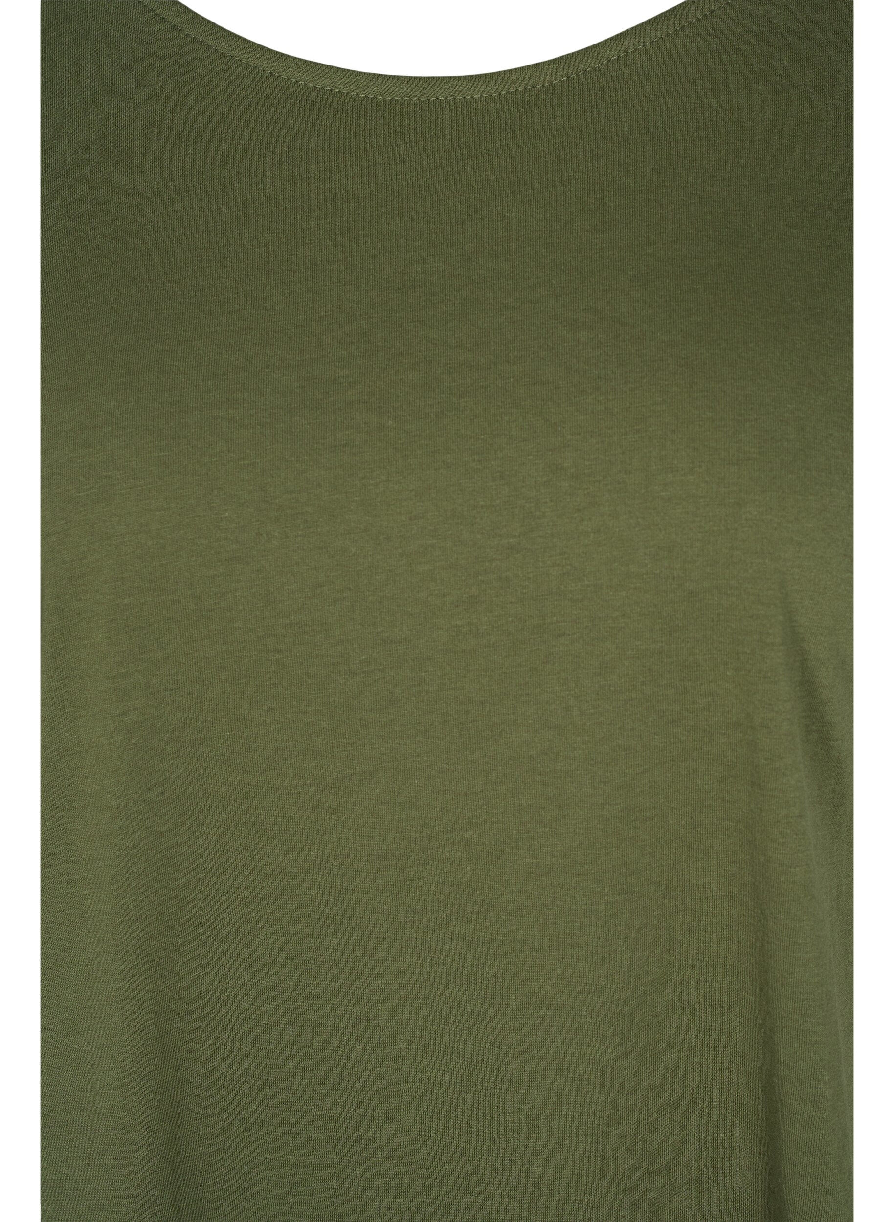 Zizzi T-shirt i bomuldsmix, Ivy Green, Packshot image number 2