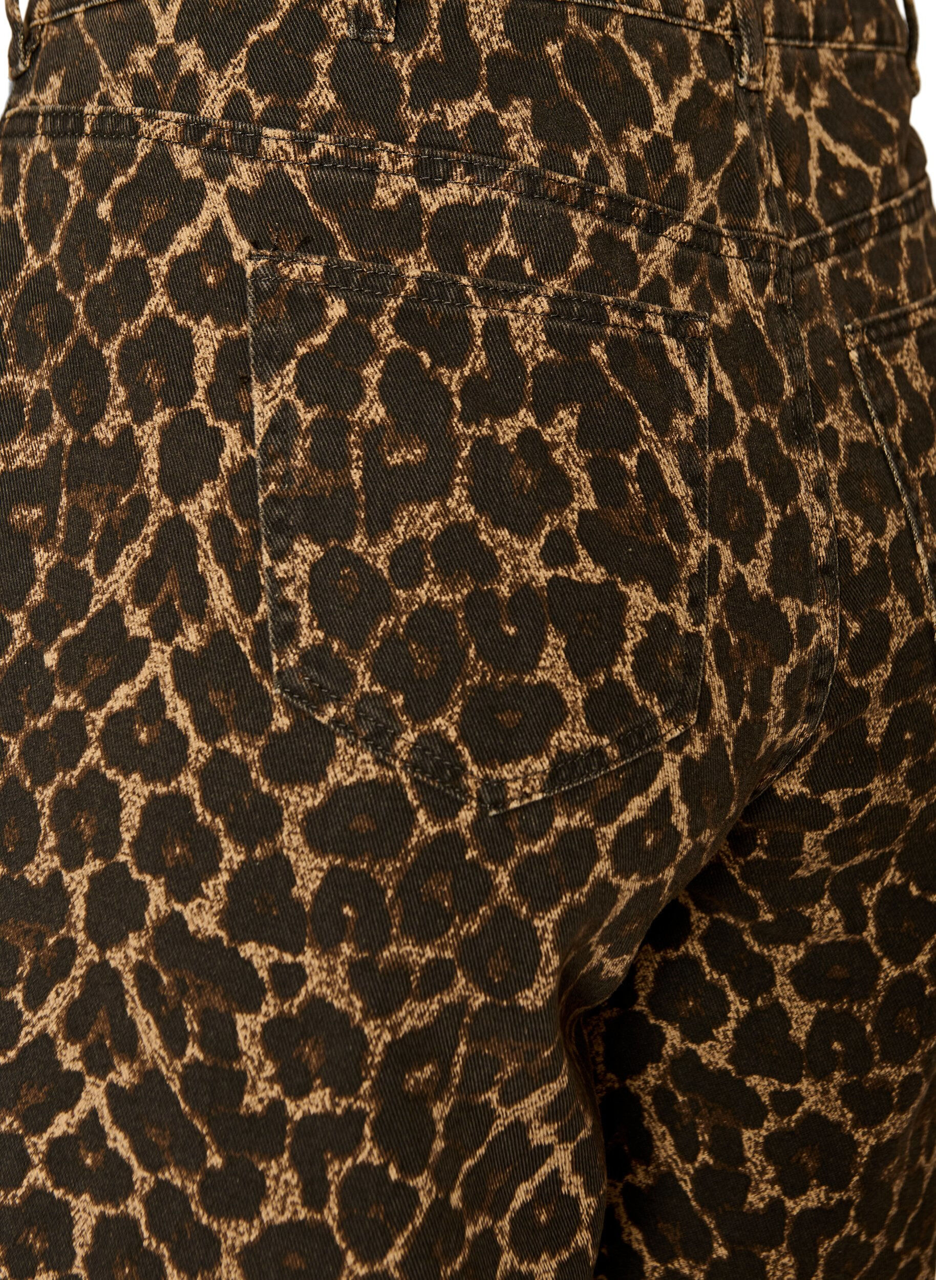 ZizziLeopardm&oslash;nstrede bermudashorts i denim, Brun, Packshot image number 3