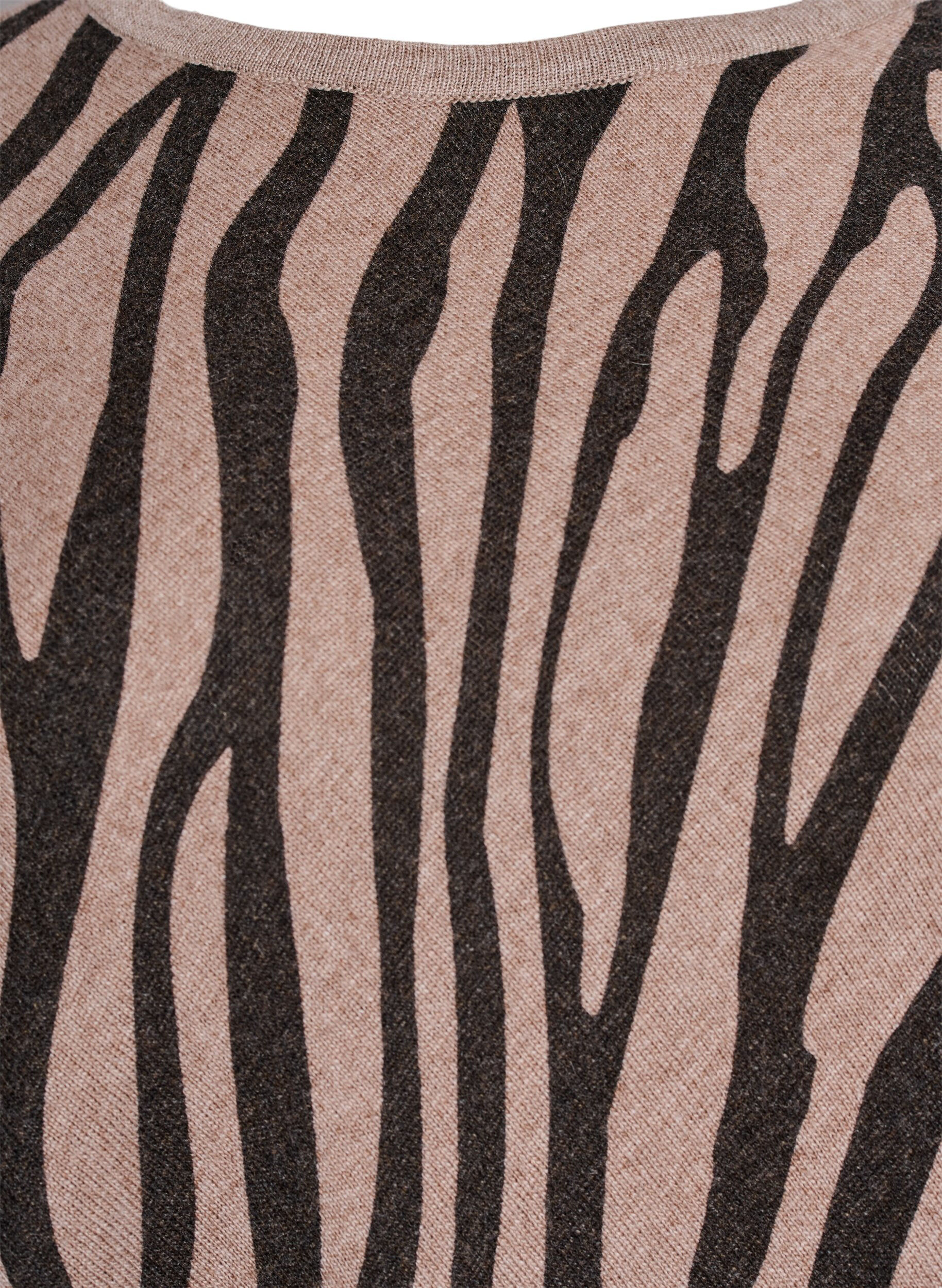 Zizzi Finstrikket poncho, Sort, Packshot image number 2