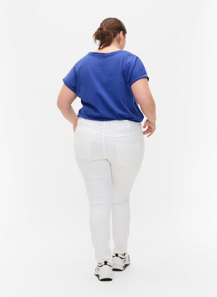 Højtaljede super slim Amy jeans, White, Model image number 1
