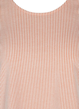 Stribet bluse med 3/4 ærmer, Brandied Melon, Packshot image number 2