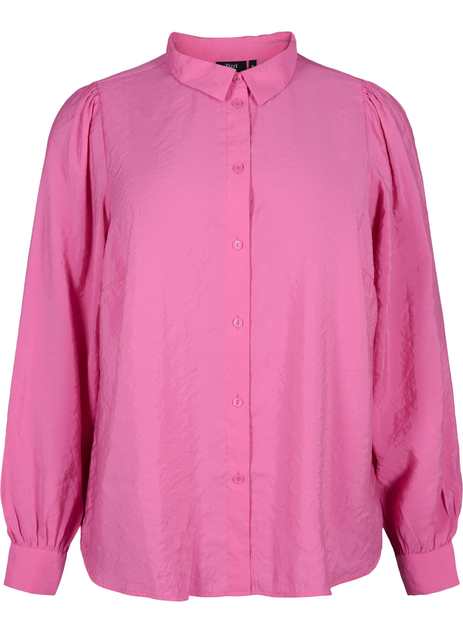 Zizzi Lang&aelig;rmet skjorte i TENCEL&trade; Modal , Phlox Pink, Packshot image number 0