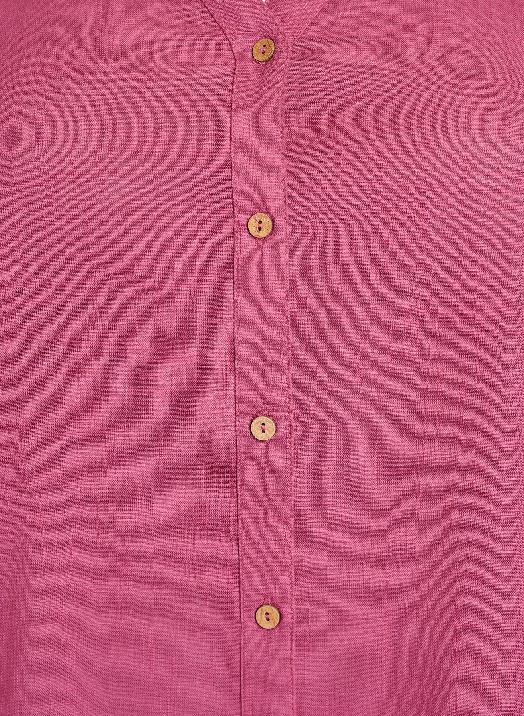ZizziSkjortebluse i bomuld med v-udsk&aelig;ring, R&oslash;d, Packshot image number 2