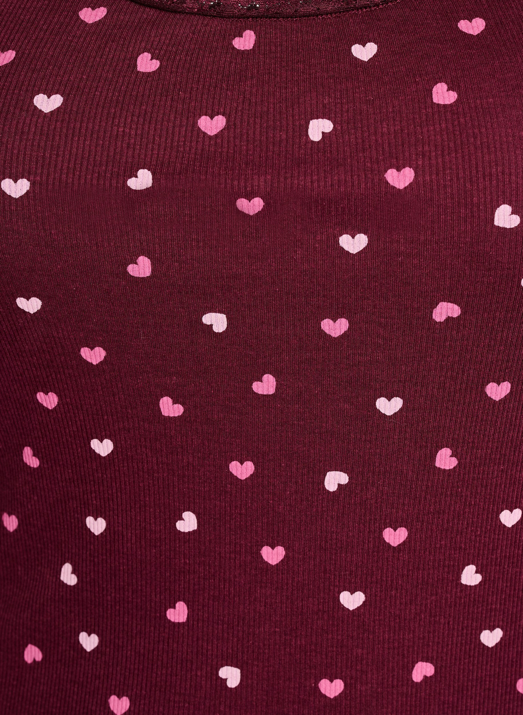 Zizzi Top med print og blondekant, R&oslash;d, Packshot image number 2