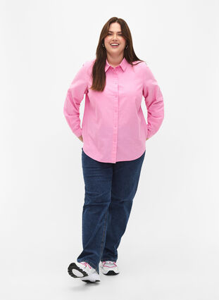 Langærmet skjorte i bomuld, Pink Frosting, Model image number 2