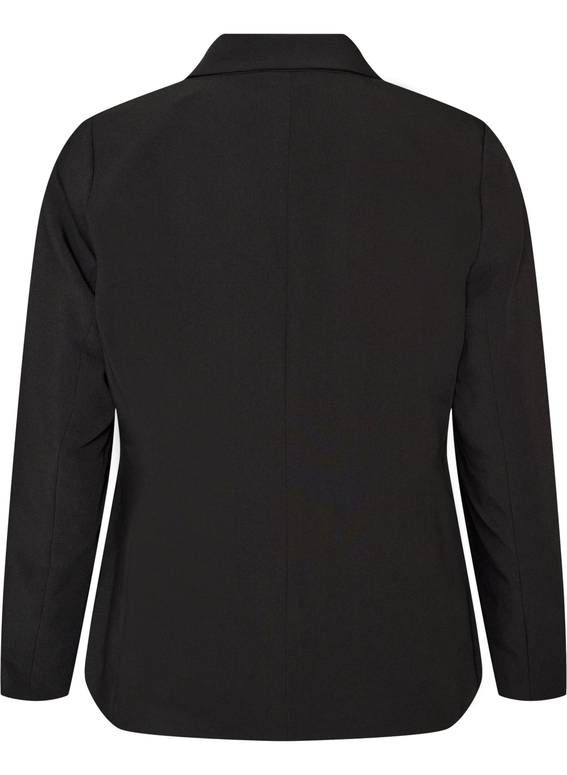 ZizziKlassisk blazer med enkel knaplukning, Sort, Packshot image number 1