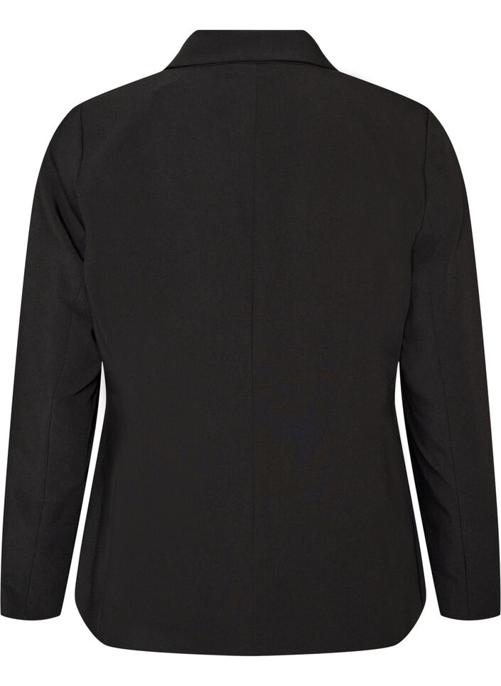 Klassisk blazer med enkel knaplukning, Sort, Packshot image number 1