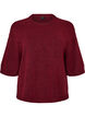 L&oslash;s strikbluse med korte &aelig;rmer, R&oslash;d, Packshot image number 0