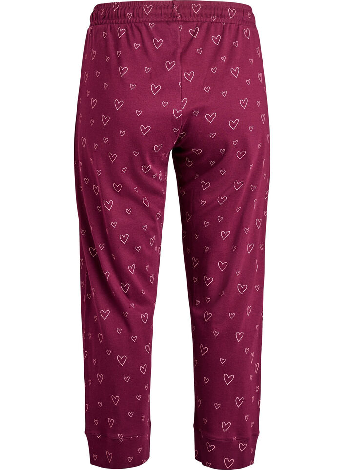 Pyjamasbukser i bomuld med h&oslash;j talje, R&oslash;d, Packshot image number 1