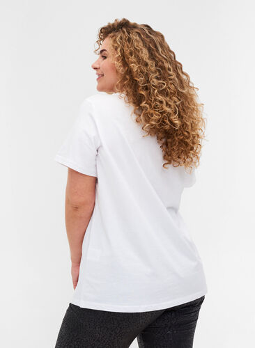 2-pak basis bomulds t-shirt, Bright White, Model image number 1