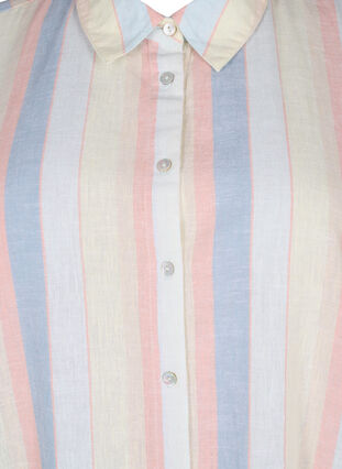 Lang skjorte i bomuldsmix med hør , Multi Color Stripe, Packshot image number 2