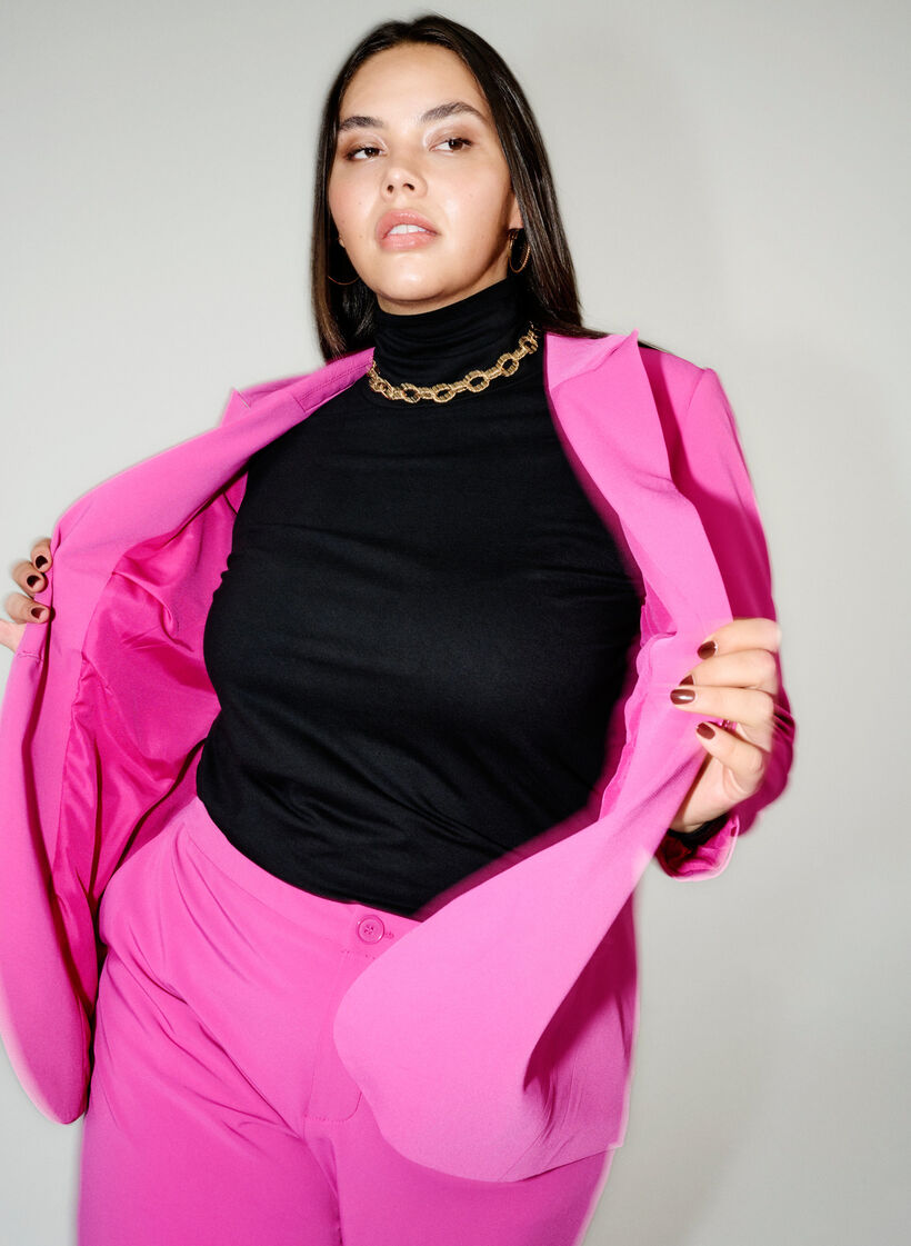 Klassisk blazer med lommer, Festival Fuchsia, Image image number 0