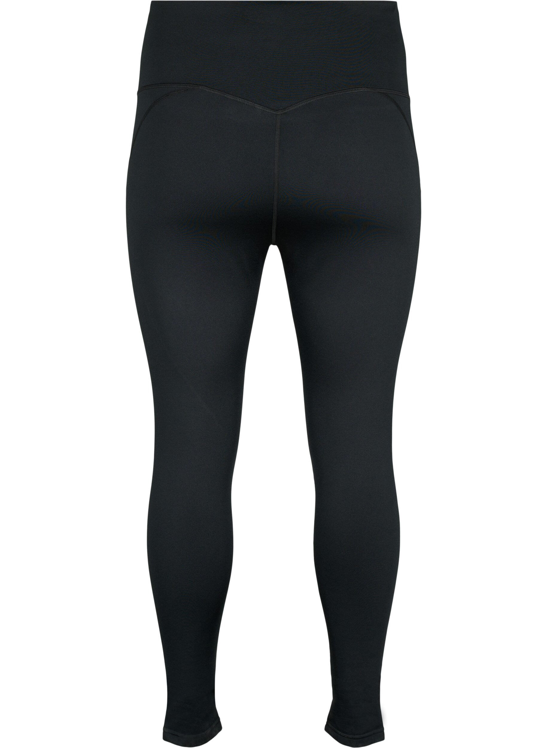 ZizziTr&aelig;ningstights med fleecefor, Sort, Packshot image number 1