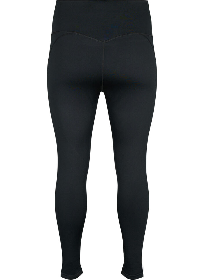 Tr&aelig;ningstights med fleecefor, Sort, Packshot image number 1