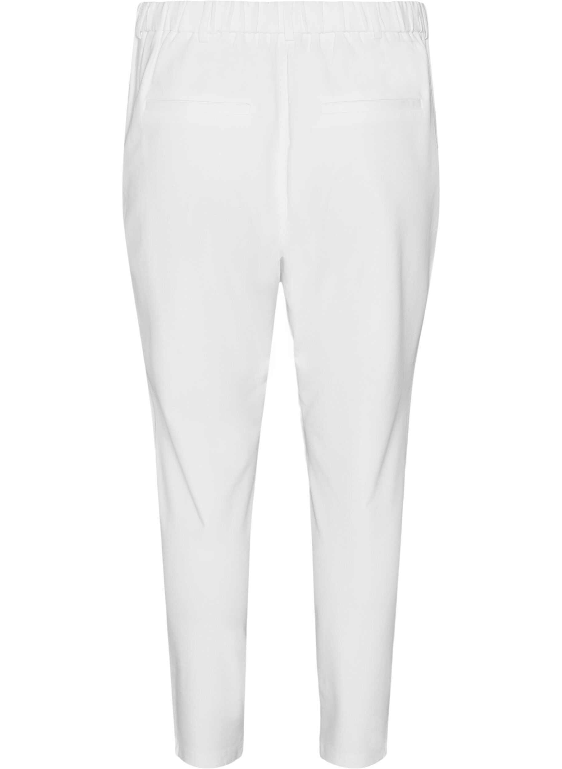 ZizziCropped Maddison bukser, Hvid, Packshot image number 1