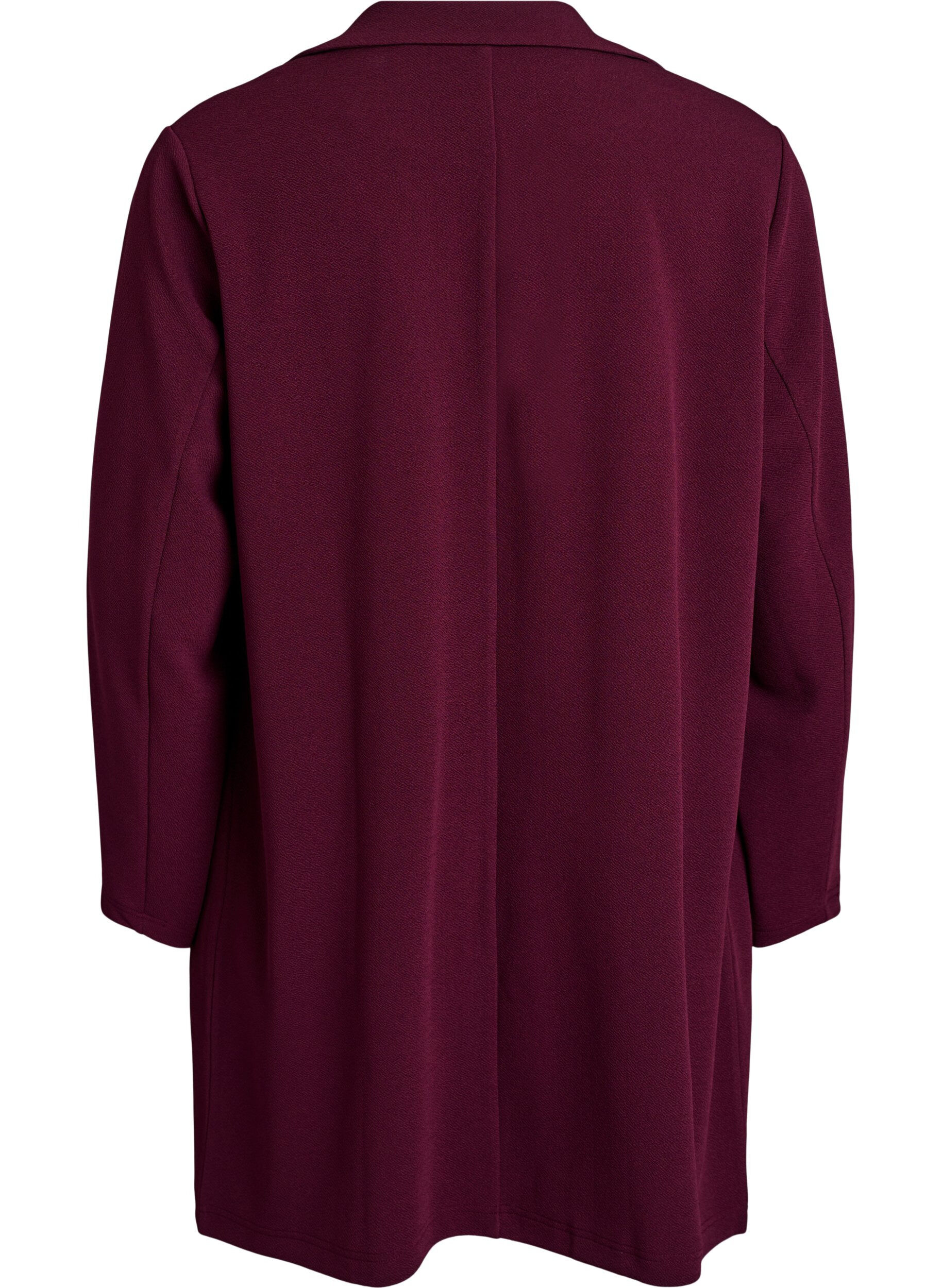 Zizzi FLASH - Lang blazer med lommer, R&oslash;d, Packshot image number 1