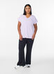 L&oslash;s tr&aelig;nings t-shirt med v-hals, Lilla, Model image number 1