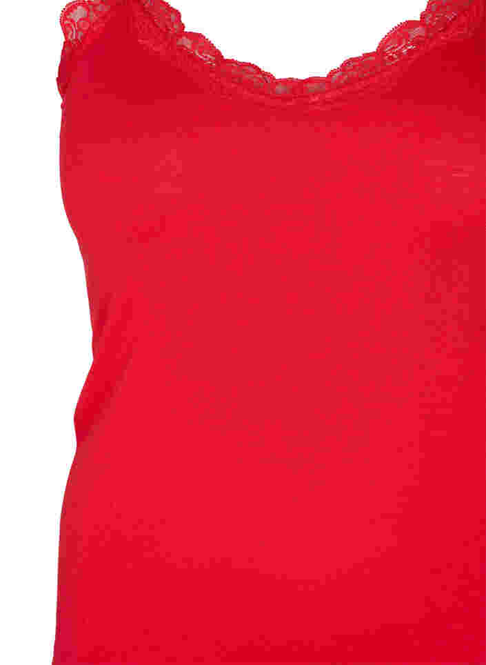 2-pak top med blonder, Black/Chinese Red, Packshot image number 3