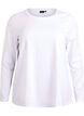 Basis jerseybluse med lange &aelig;rmer, Hvid, Packshot image number 0