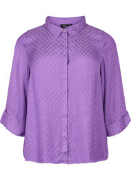 Skjorte i viskose med tone-i-tone mønster., Lavender Violet