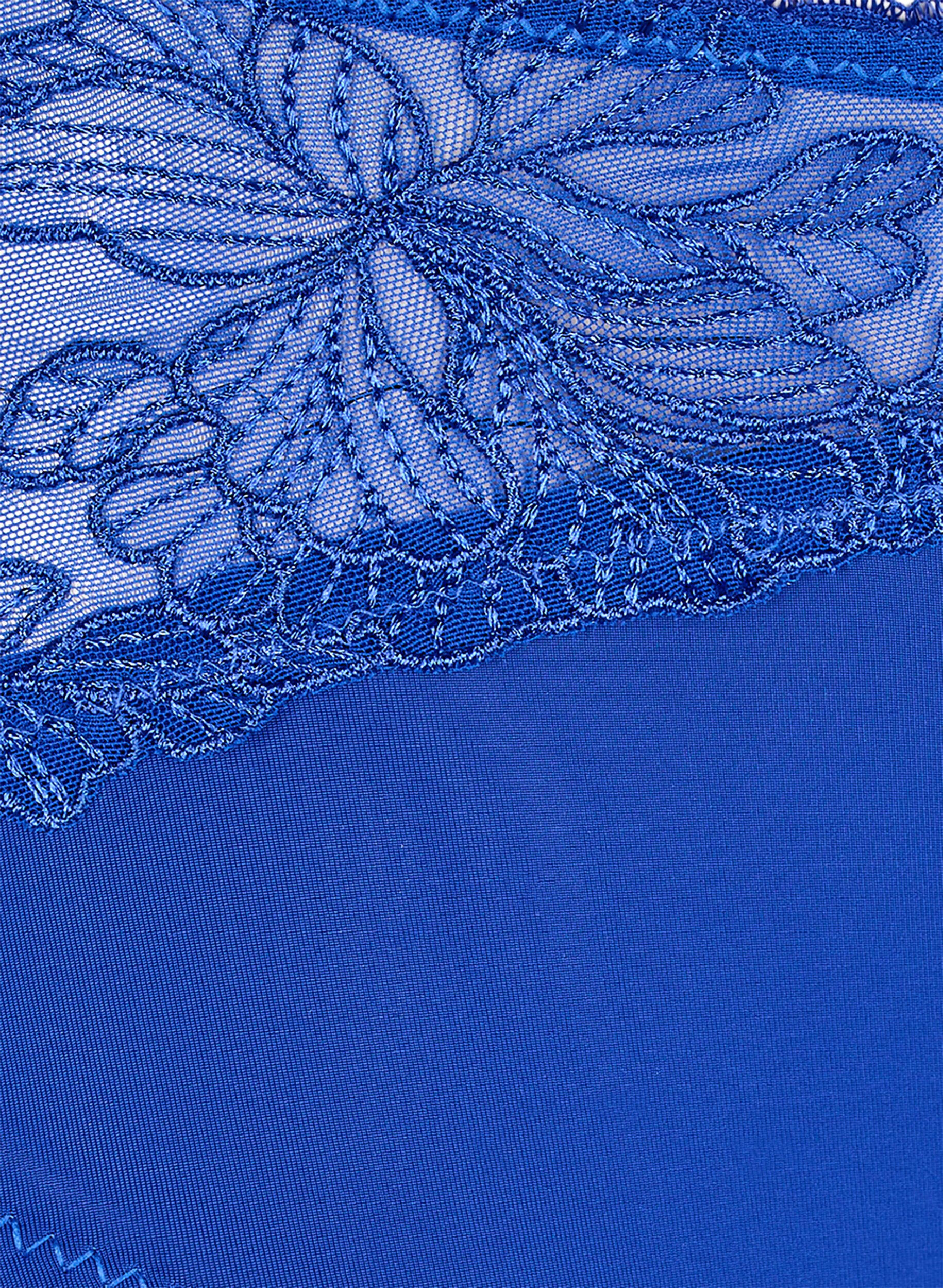 Zizzi Microfiber trusse med blomsterblonde, Bl&aring;, Packshot image number 2