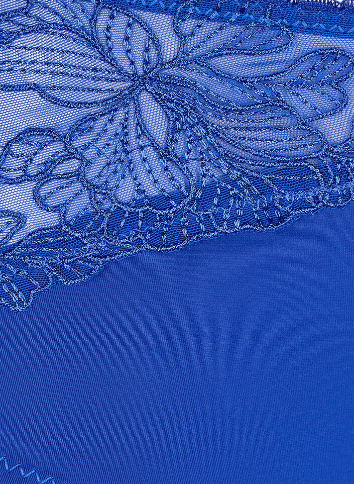 Microfiber trusse med blomsterblonde, Blå, Packshot image number 2