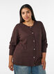 Strikket cardigan med hjertehulm&oslash;nster, Brun, Model image number 0