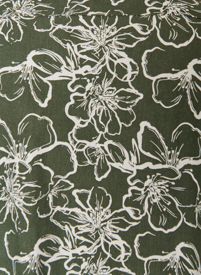 Kort&aelig;rmet bomuldskjole med print, Gr&oslash;n, Packshot image number 2