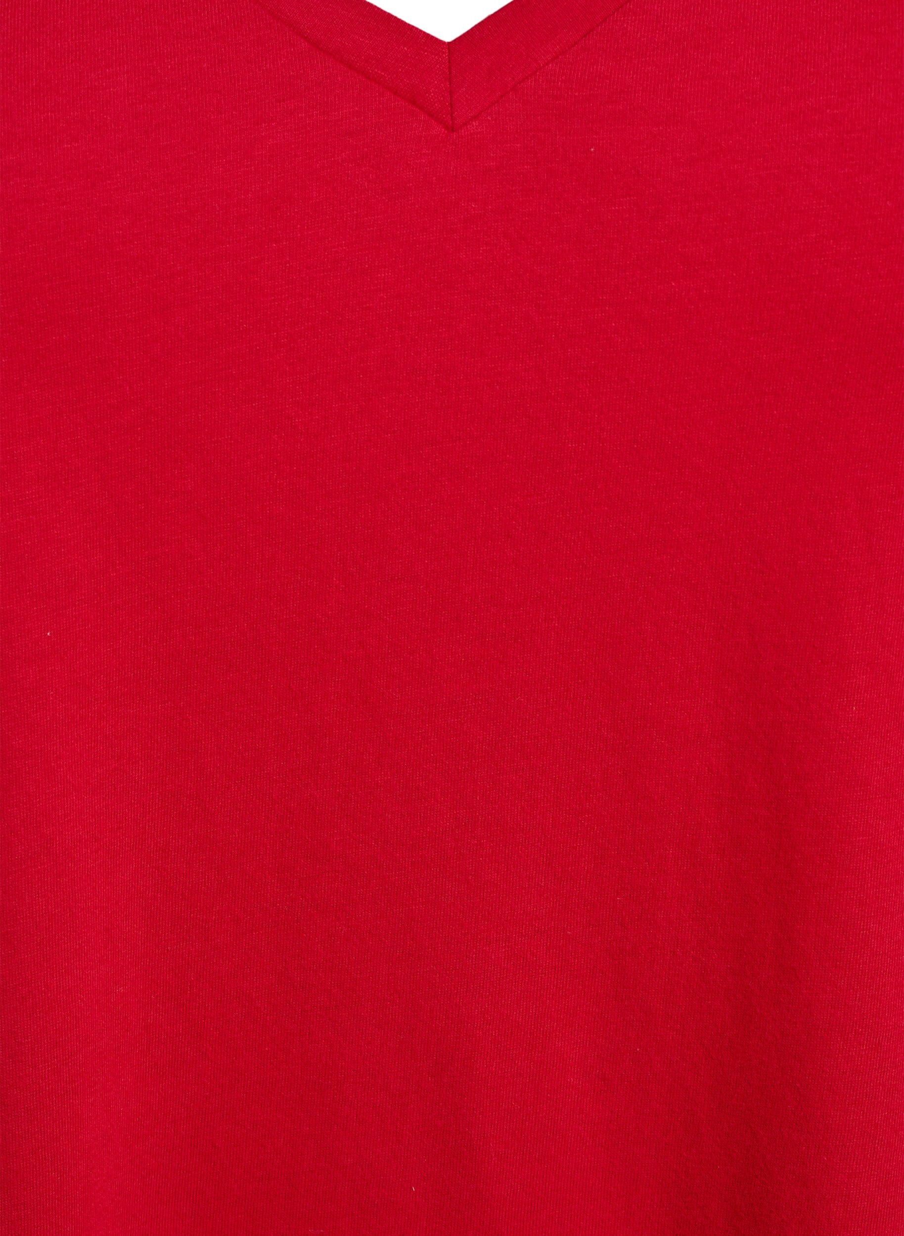 Zizzi FLASH - T-shirt med v-hals, R&oslash;d, Packshot image number 2