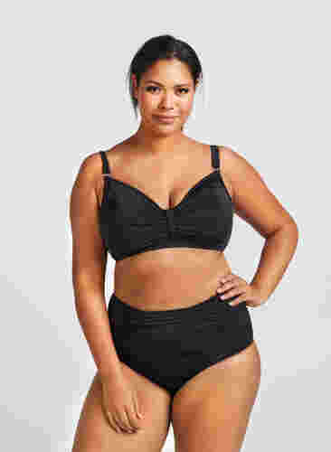 Bikini overdel med draperinger, Black, Model image number 1