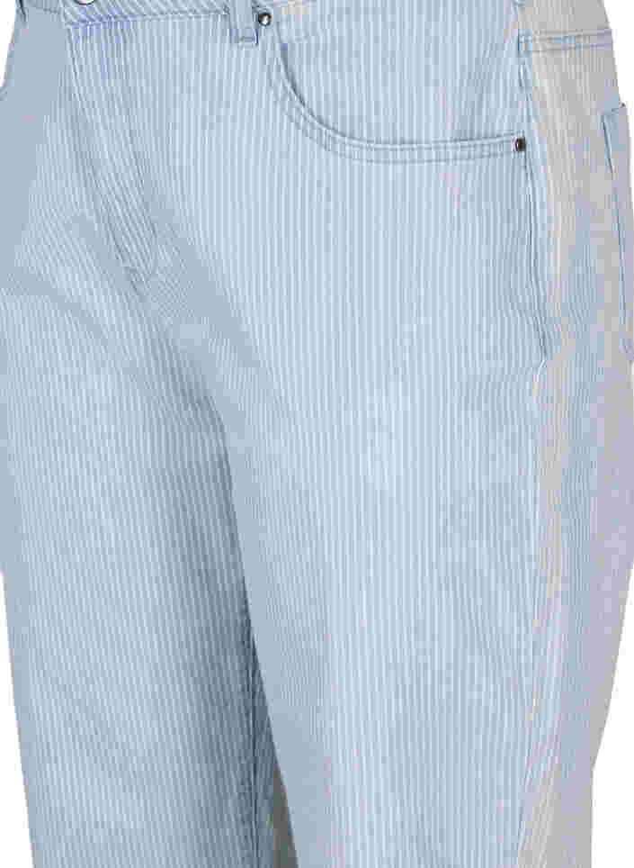 Straight jeans med ankellængde og striber, Light Blue Stripe, Packshot image number 2