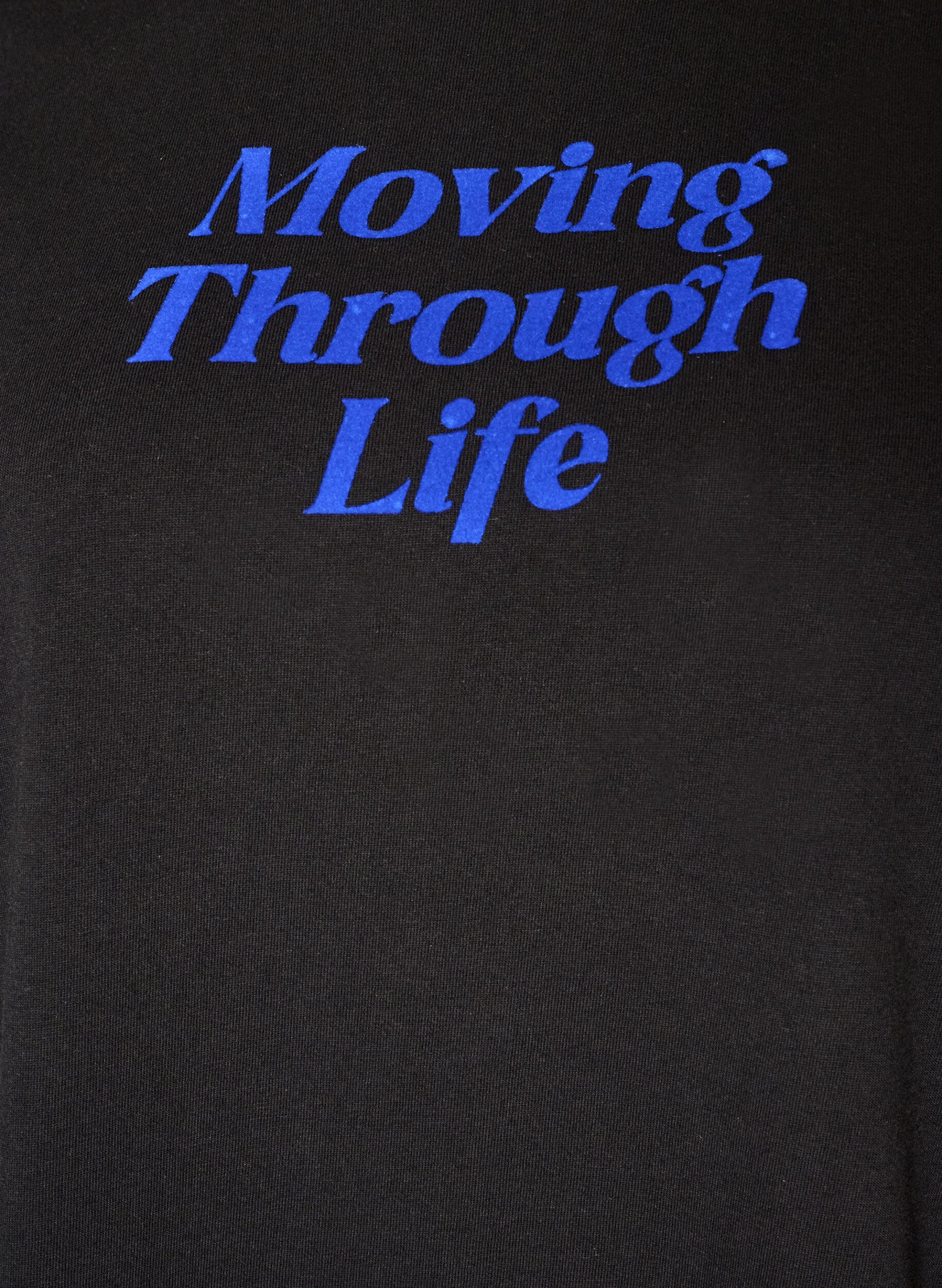ZizziT-shirt i bomuld med tekstprint, Sort, Packshot image number 2
