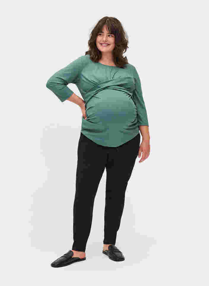 Graviditets bluse med 3/4 ærmer, Silver Pine, Model image number 2