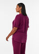 Bluse med struktur og albuelange &aelig;rmer, R&oslash;d, Model image number 2