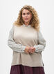 Strikvest med ribkanter, Beige, Model image number 0