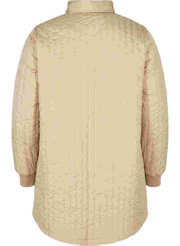 Quiltet jakke med brystlommer og krave, Silver Mink, Packshot image number 1