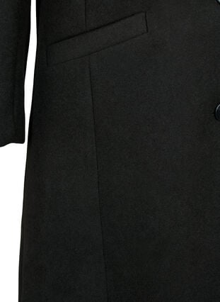 Frakke med knapper og lommer, Black, Packshot image number 3
