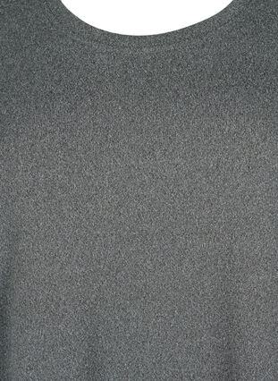 Bluse med perler og 3/4 ærmer, Dark Grey Melange, Packshot image number 2