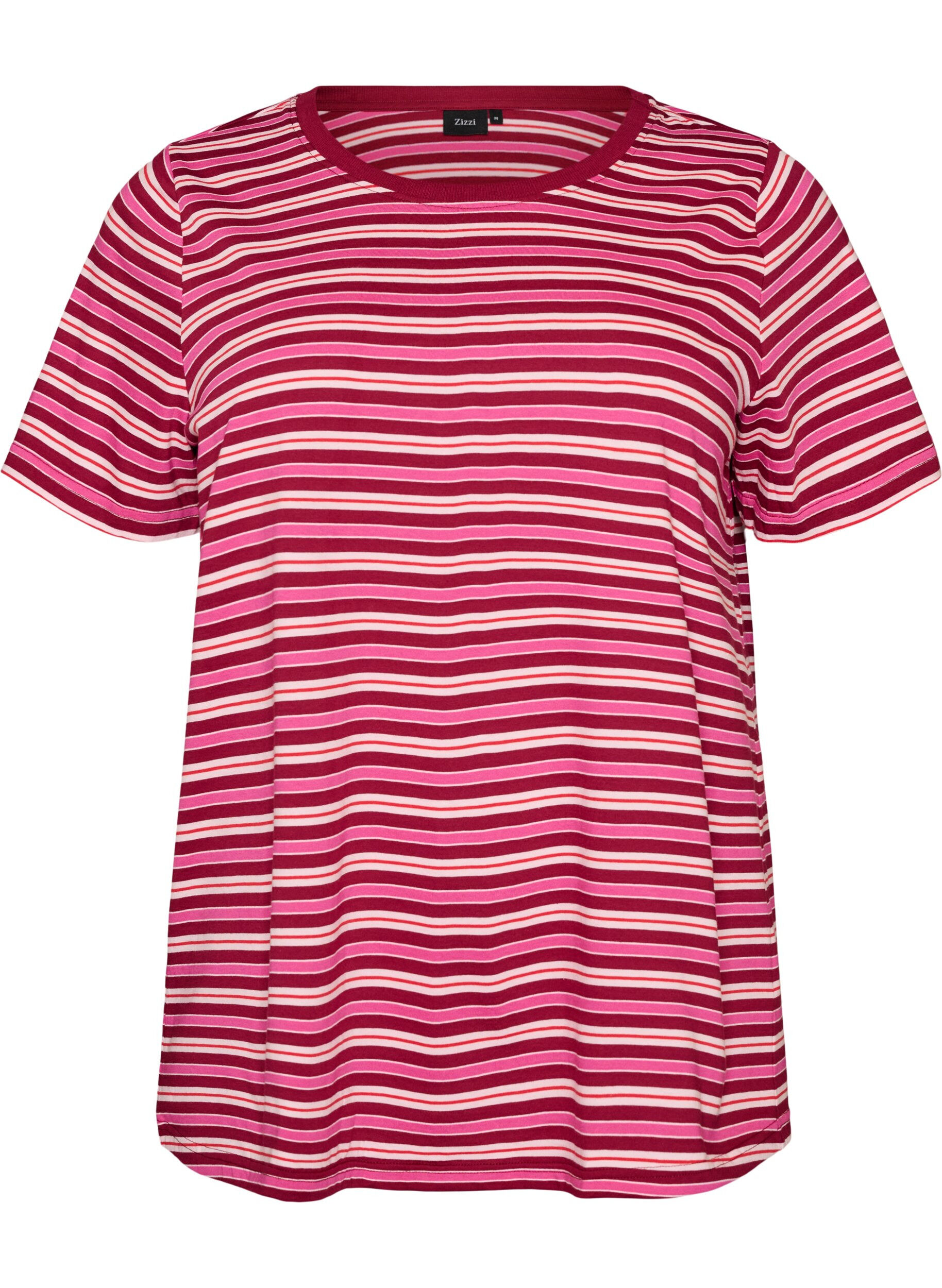 Stribet T-shirt i &oslash;kologisk bomuld