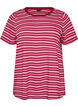 Stribet T-shirt i &oslash;kologisk bomuld, R&oslash;d, Packshot image number 0