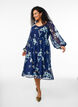 Festkjole i chiffon med lange &aelig;rmer, Bl&aring;, Model image number 0