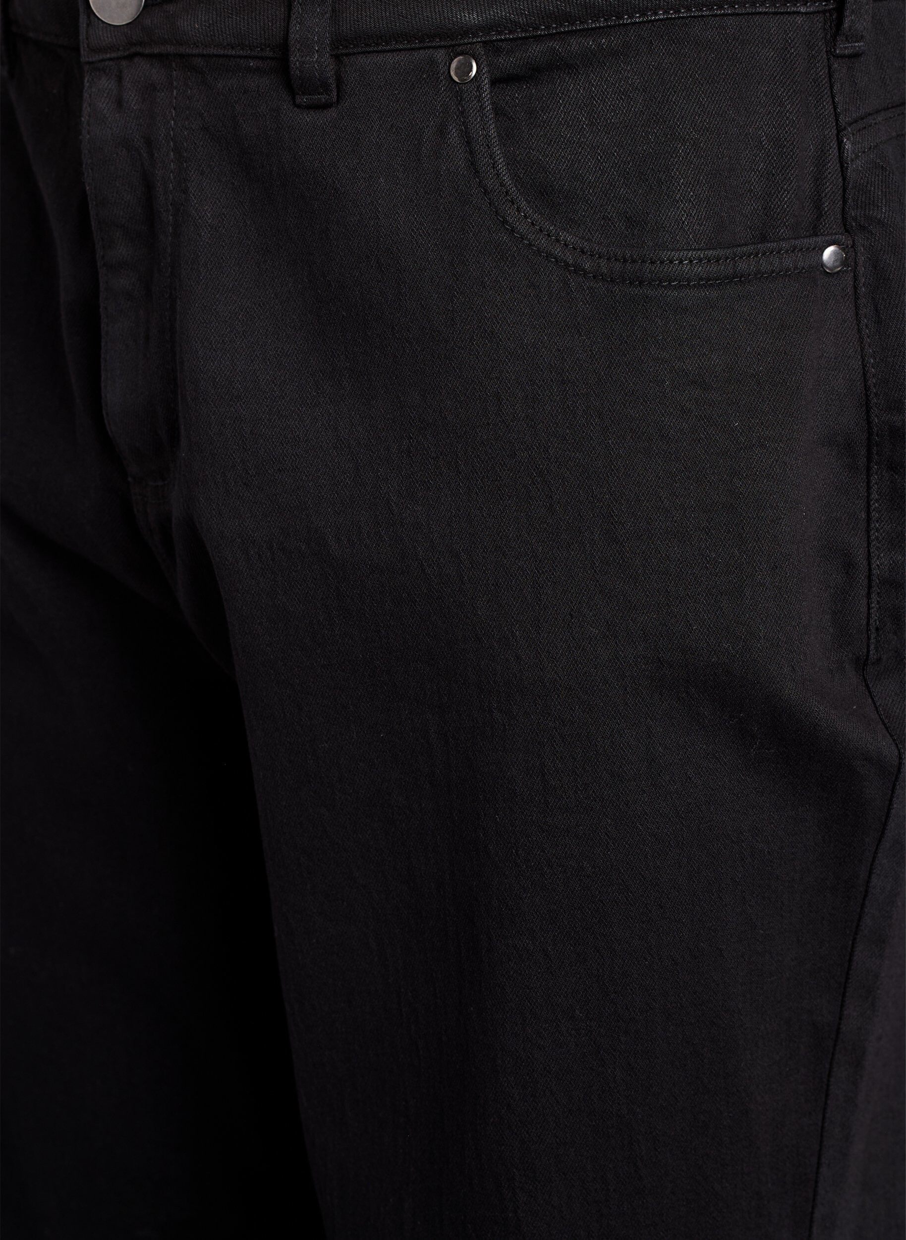 Zizzi L&oslash;s jeans med h&oslash;j talje, Sort, Packshot image number 2