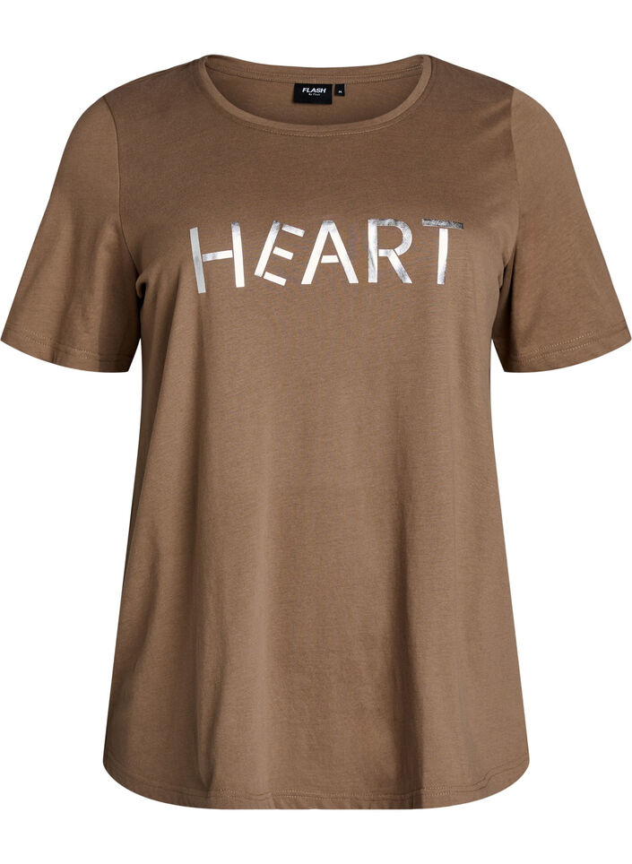 T-shirt med motiv, Brun, Packshot image number 0