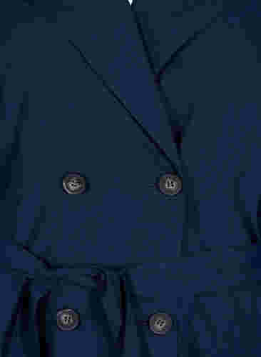 Trenchcoat med bælte og lommer, Navy Blazer, Packshot image number 2